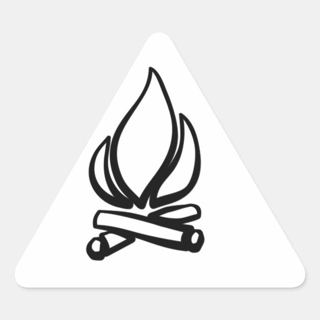 Sticker Triangulaire J'aime les feux de camp (Devant)