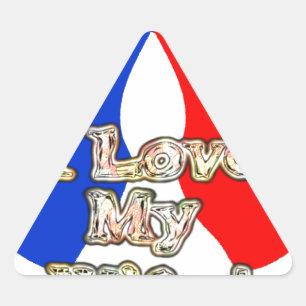 Sticker Triangulaire "J'aime ma femme" Impression d'art