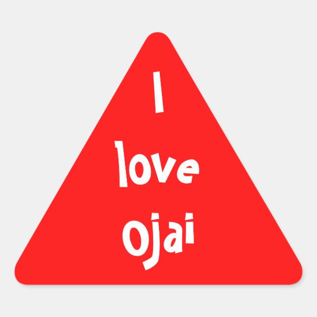 Sticker Triangulaire J'aime Ojai (Devant)
