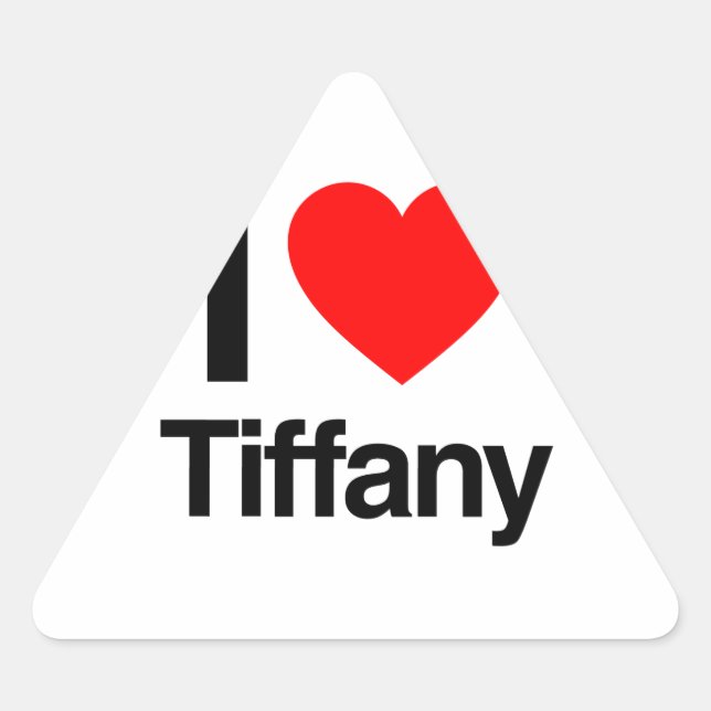 Sticker Triangulaire j'aime tiffany (Devant)