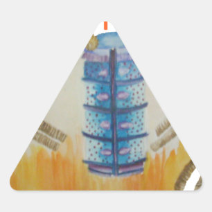 Sticker Triangulaire Jambo Jumbo African Kids Elephants Art Imprimer