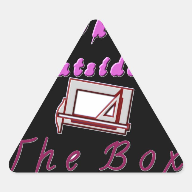 Sticker Triangulaire Je pense à l'extérieur de la boîte ZA. (Devant)