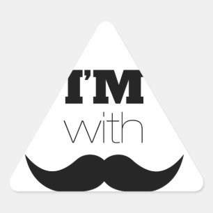 Sticker Triangulaire Je suis avec Moustache