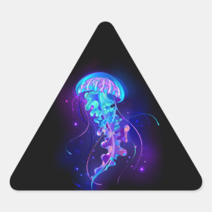 Sticker Triangulaire Jellyfish éclatante couleur