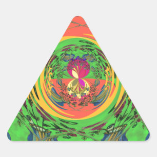 Sticker Triangulaire Jolie et belle florale Motif Art Imprimer Design