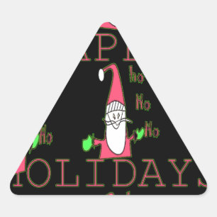 Sticker Triangulaire Jolly Mouse Père Noël : Une Illustration Fun Holid