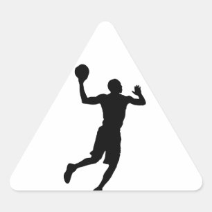 Sticker Triangulaire Joueur de basket-ball Pop Art Silhouette