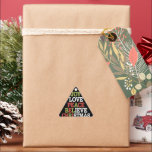 Sticker Triangulaire Joy Love Peace Believe Christmas Tree Family<br><div class="desc">Joy Love Peace Believe Christmas Tree Family Matching</div>