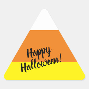 Sticker Triangulaire Joyeux Halloween mignon Corn Candy