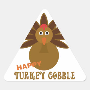 Sticker Triangulaire Joyeux Jour de la grogne turque Thanksgiving