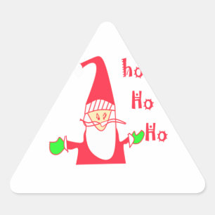 Sticker Triangulaire Joyeux Noël Joyeux Noël Drôle Père Noël Hohoho