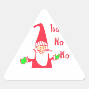 Sticker Triangulaire Joyeux Noël Joyeux Noël Drôle Père Noël Hohoho