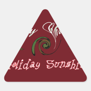 Sticker Triangulaire Joyeux Noël Rouge Fête Soleil Vœux.png