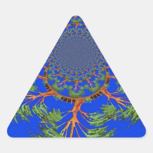 Sticker Triangulaire Kaleidoscope Acacia Arbre Art Imprimer/Graphique