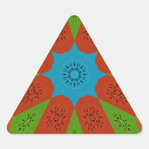 Sticker Triangulaire Kaleidoscope Bloom Une couleur d'impression africa