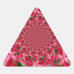 Sticker Triangulaire Kaleidoscope de Crimson : Blood Milkweed Flower Ar