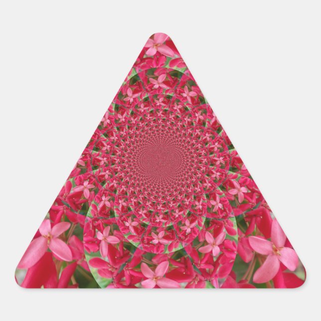 Sticker Triangulaire Kaleidoscope de Crimson : Blood Milkweed Flower Ar (Devant)