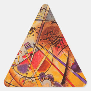 Sticker Triangulaire Kandinsky Brown jaune bleu rouge