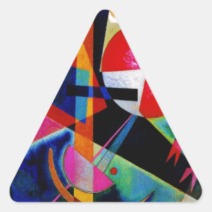 Sticker Triangulaire Kandinsky en peinture Abstraite bleue