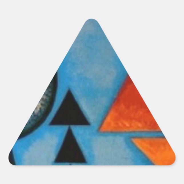 Sticker Triangulaire Kandinsky Soft Hard Abstrait (Devant)