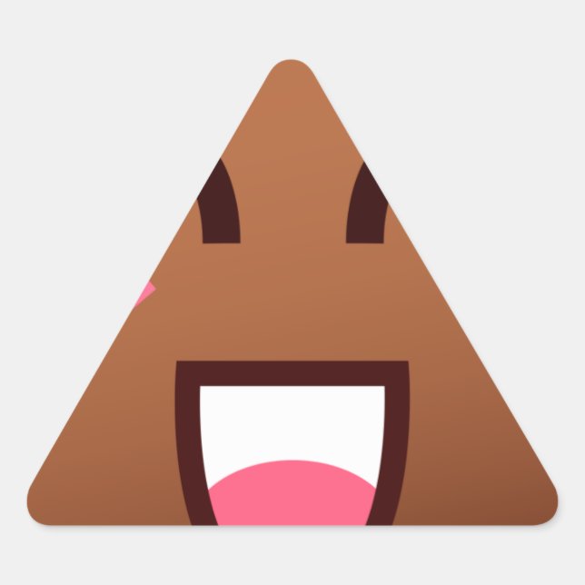 Sticker Triangulaire kawaii poop emojis (Devant)
