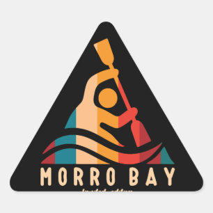 Sticker Triangulaire Kayak Retro Morro Bay