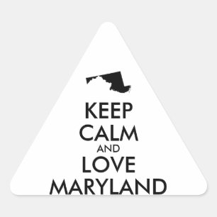 Sticker Triangulaire KEEP CALM et LOVE MARYLAND personnalisables