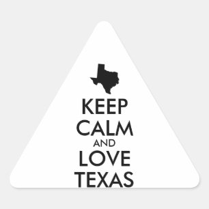 Sticker Triangulaire KEEP CALM et LOVE TEXAS personnalisables