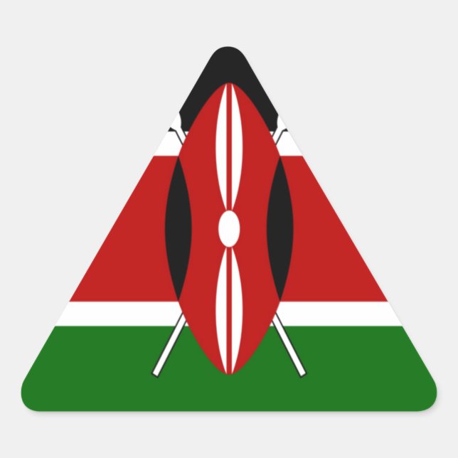 Sticker Triangulaire Kenya Drapeau Art - Patriotique & Design Moderne (Devant)