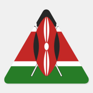 Sticker Triangulaire Kenya Drapeau Art - Patriotique & Design Moderne