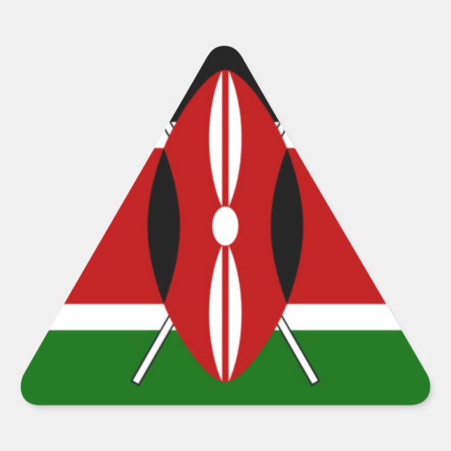 Sticker Triangulaire Kenya Kenyan Flags (Devant)