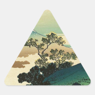 Sticker Triangulaire Koshu Inume Toge - Katsushika Hokusai Ukiyo-e Art
