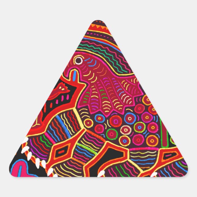 Sticker Triangulaire Kuna Indien Ami Dragon Mola (Devant)