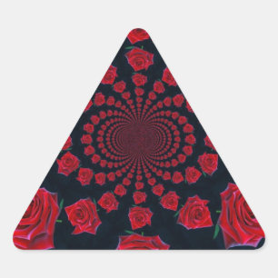 Sticker Triangulaire La Beauté des Roses : Fantaisie Florale
