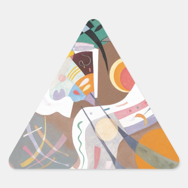 Sticker Triangulaire La courbe dominante de Kandinsky Abstraite (Devant)