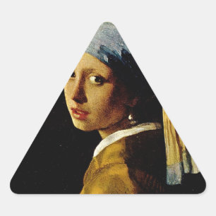 Sticker Triangulaire La fille avec un Turban / la fille avec l'oreille 