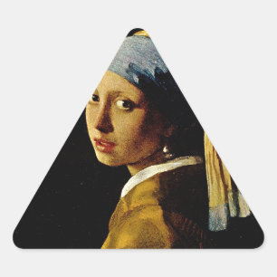 Sticker Triangulaire La fille avec un Turban / la fille avec l'oreille