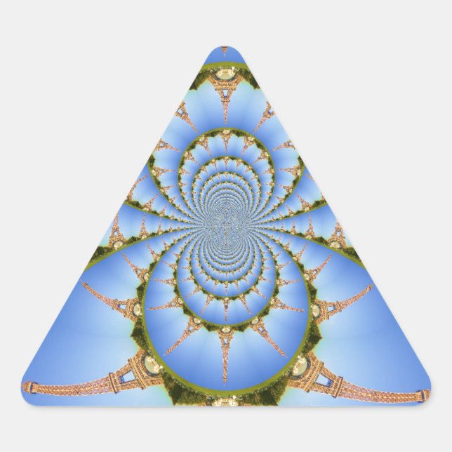 Sticker Triangulaire La magie de Paris : Design de tour Eiffel géométri (Devant)