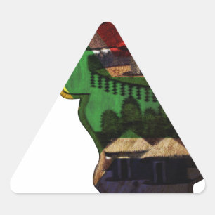 Sticker Triangulaire La mosaïque africaine en effervescence : Art Motif