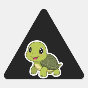 Sticker Triangulaire La Tortue Gourmande Qui Ne S'Est Jamais Précipitée
