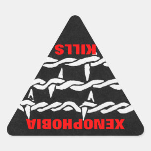Sticker Triangulaire la xénophobie tue l'autocollant