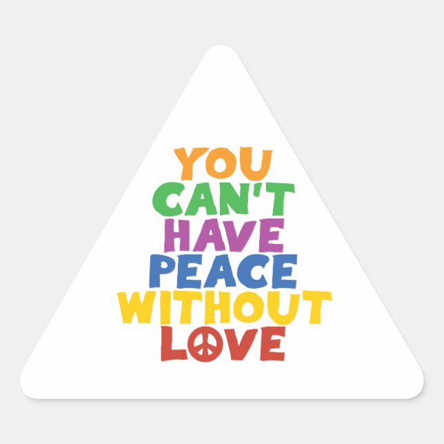 Sticker Triangulaire L'amour et la paix (Devant)