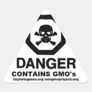 Sticker Triangulaire L'autocollant de GMO indiquent non à l'appui
