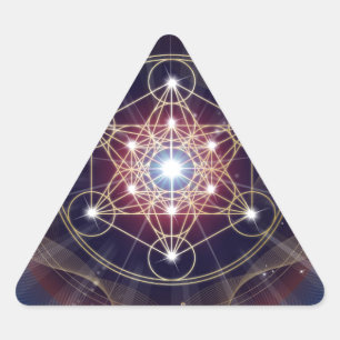Sticker Triangulaire Le cube de Metatron - Merkabah