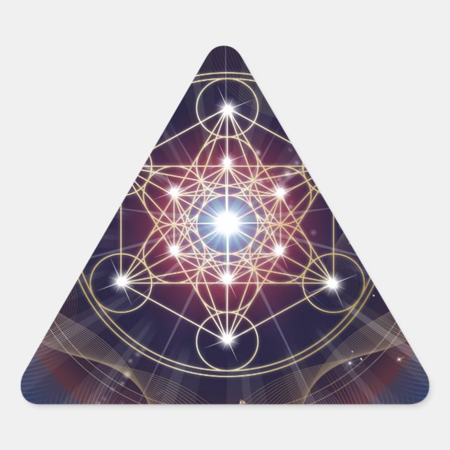 Sticker Triangulaire Le cube de Metatron - Merkabah (Devant)