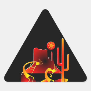 Sticker Triangulaire Le désert Kokopelli