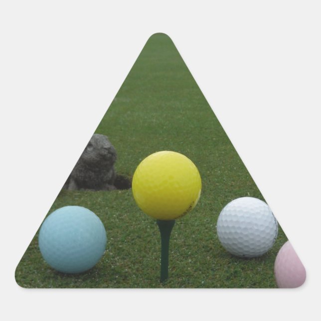 Sticker Triangulaire Le golf de Pâques (Devant)