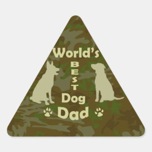 Sticker Triangulaire Le meilleur papa de chien du monde