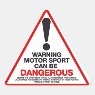 Sticker Triangulaire Le sport automobile peut être dangereux