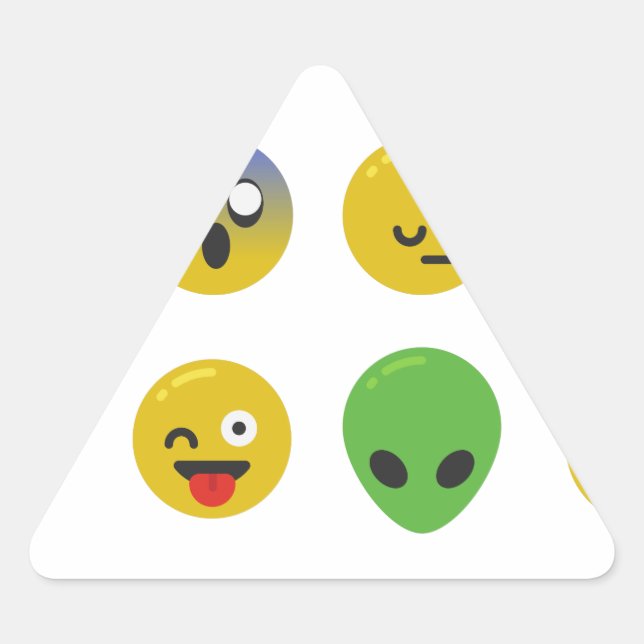 Sticker Triangulaire Le visage heureux d'Emoji (Devant)